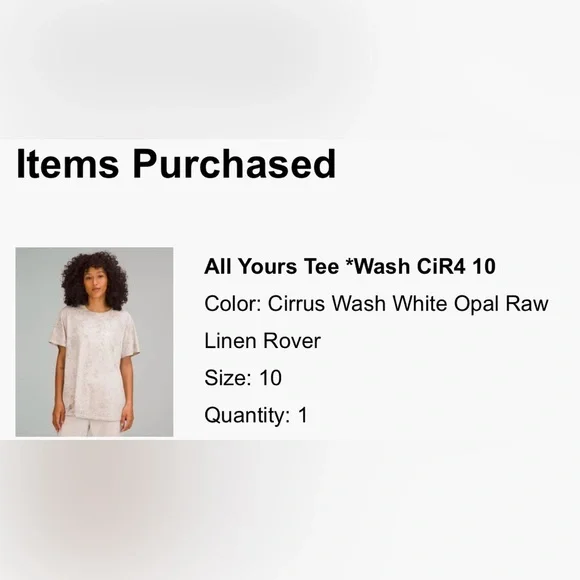 Lululemon All Yours Short Sleeve T-Shirt Cirrus Wash White Opal Raw Linen Rover - Picture 4 of 8